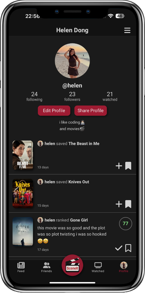 SceneIt Feed Screenshot